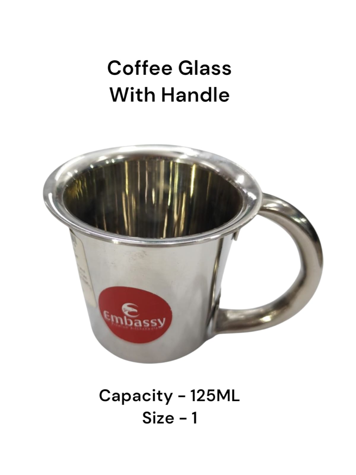 COFFEE GLASS STAINLESS STEEL - 125ML - SIZE - 1