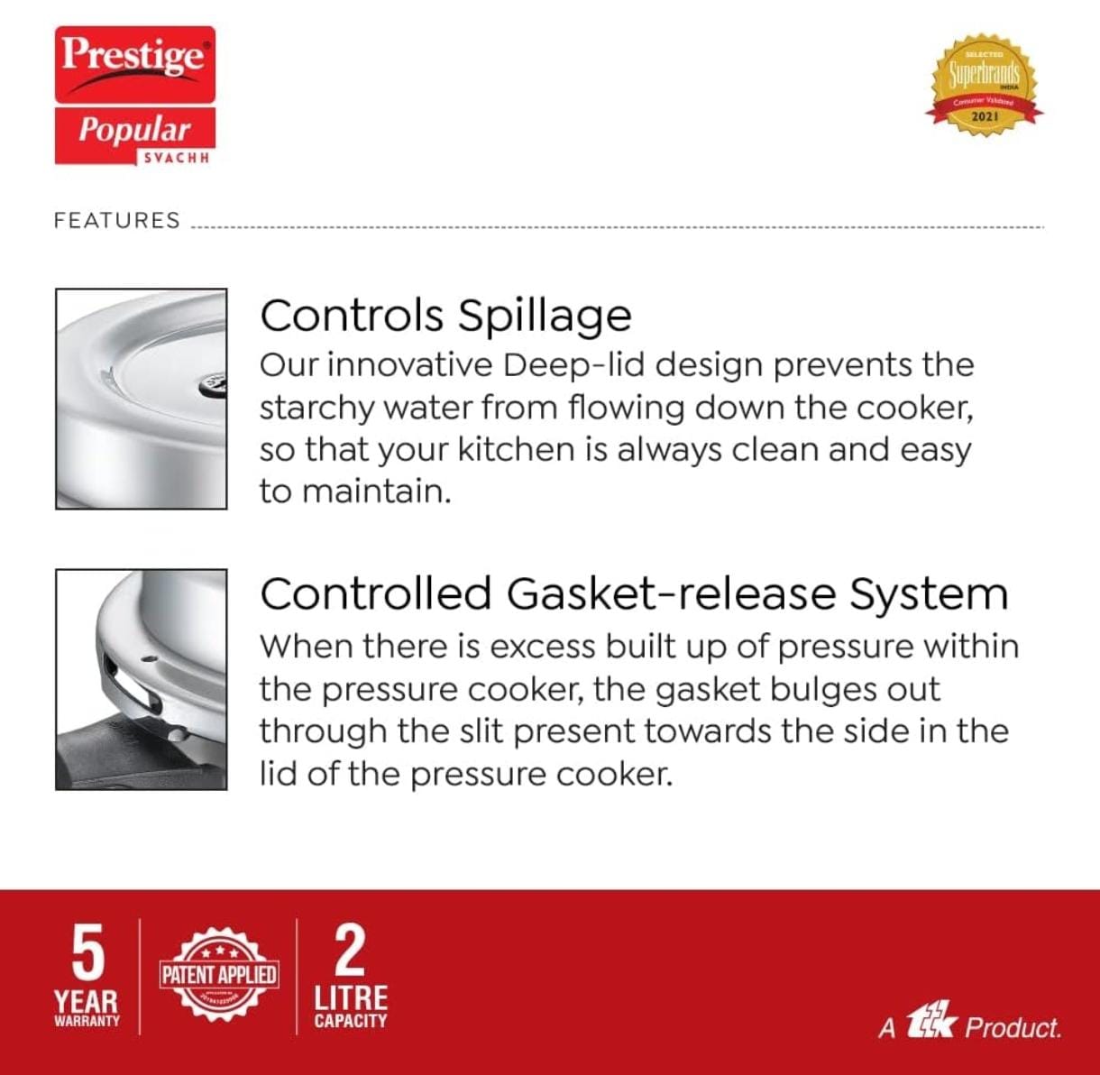 PRESTIGE COOKER ALUMINIUM SVACHH - 2LTR