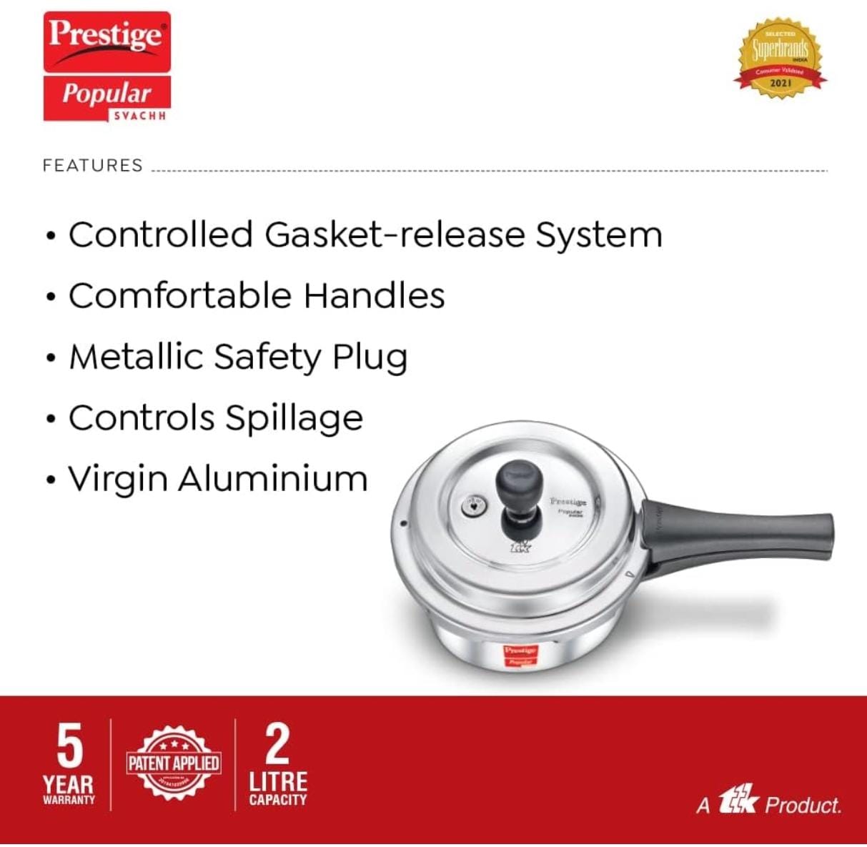 PRESTIGE COOKER ALUMINIUM SVACHH - 2LTR