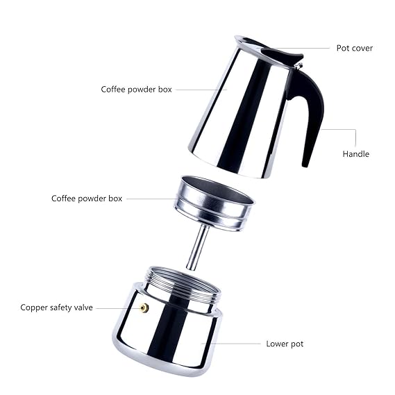 COFFEE PERCOLATOR STAINLESS STEEL - 4CUPS