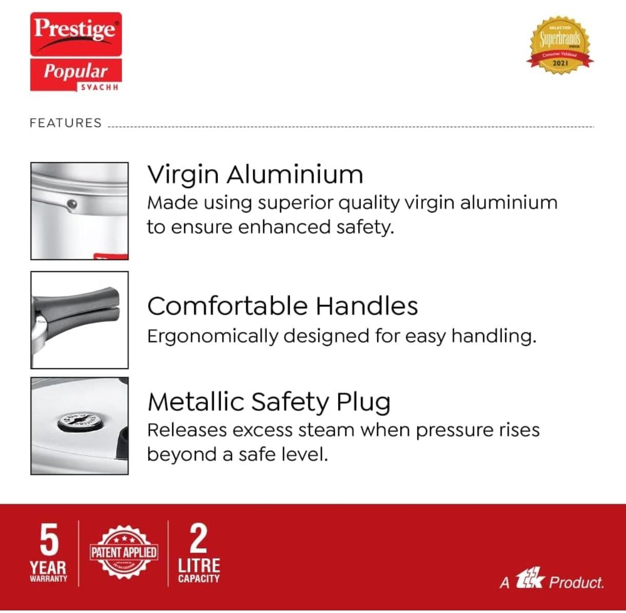 PRESTIGE COOKER ALUMINIUM SVACHH - 2LTR