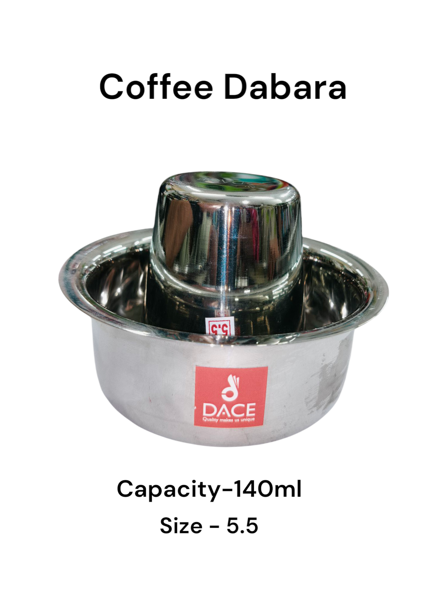 COFFEE GLASS WITH DABARA STAINLESS STEEL - 140ML