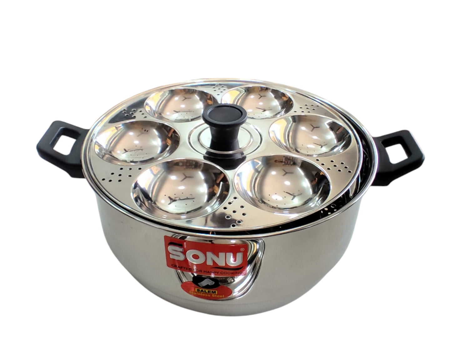 Sonu Steel 24 Idly Pot with Steamer Plate – Stainless Steel Idli Cooker for Fluffy Idlis