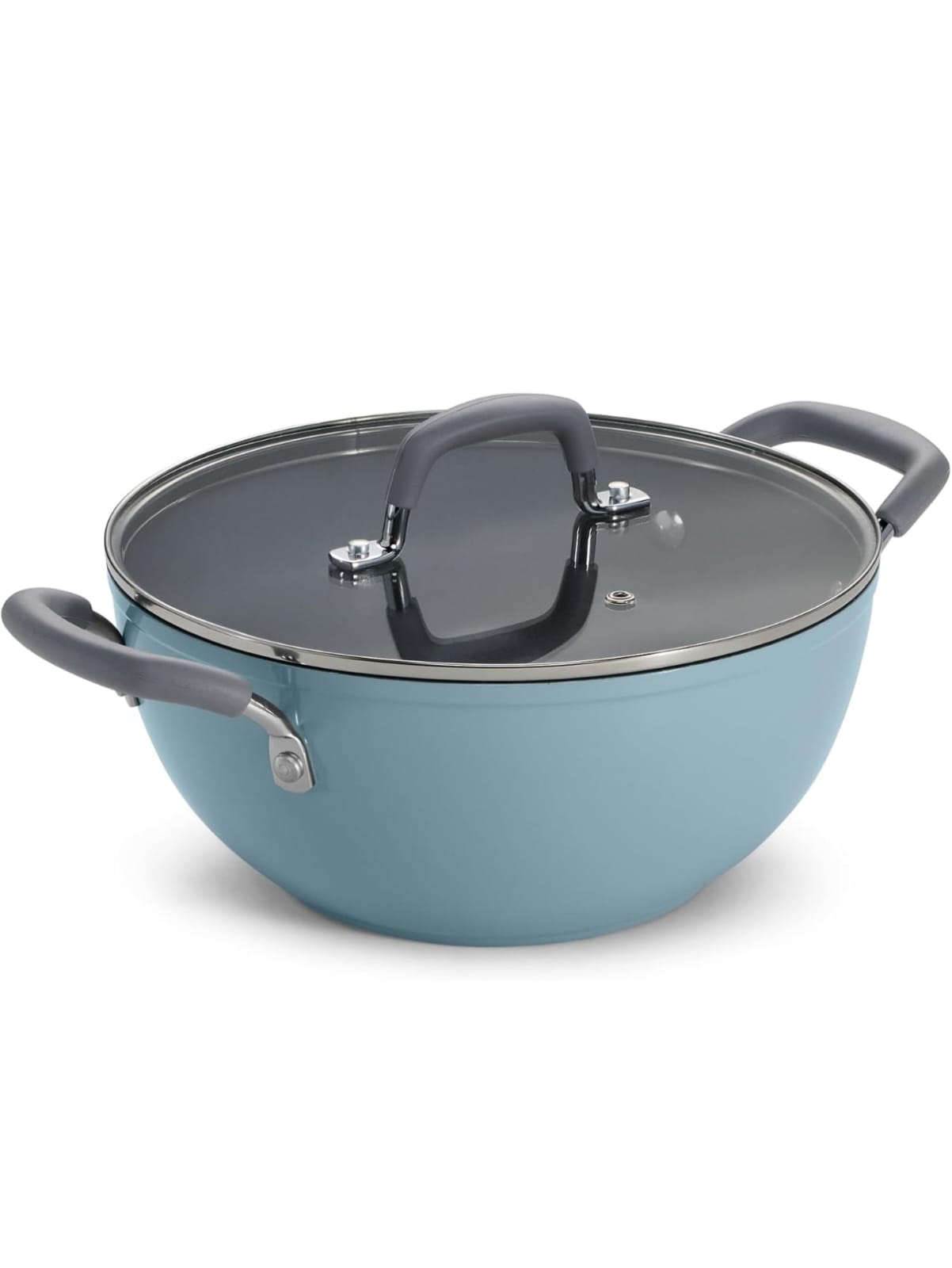 Tramontina 24cm Deep Kadai with Glass Lid | Ceramic Coated Non-Stick Interior | 3.6 Liter Cookware