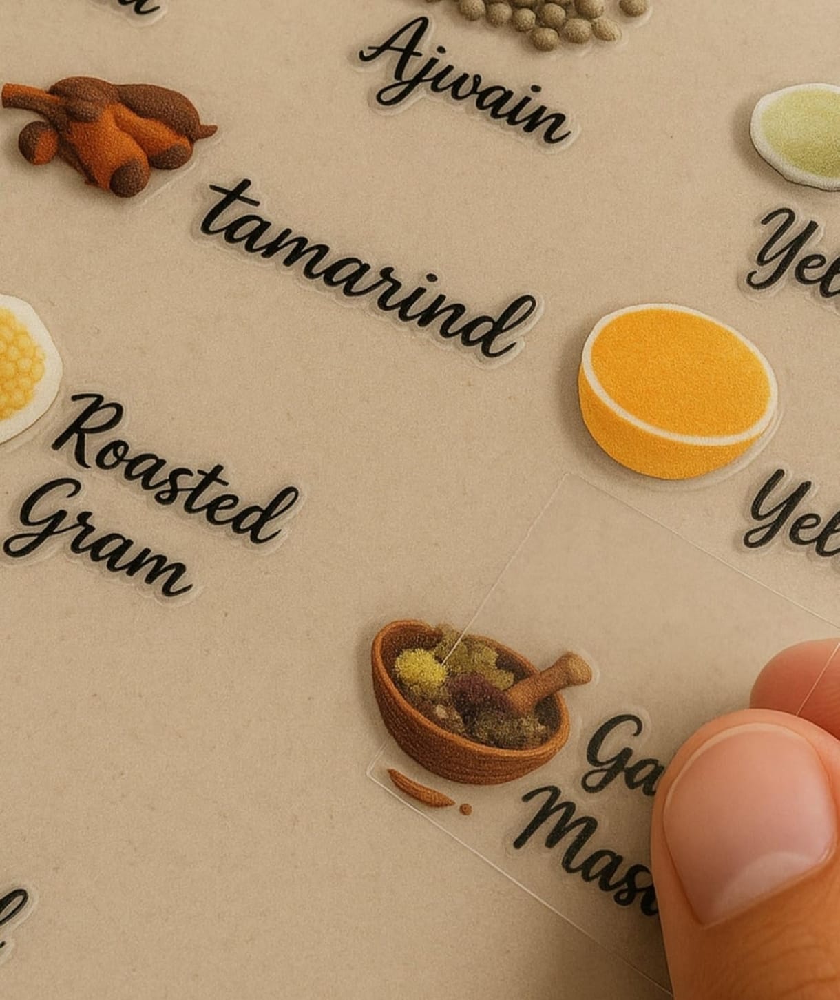 Buy premium jar stickers for kitchen storage – waterproof, durable, and easy-to-read labels for masala jars, spice containers, pulses, and cereals. Keep your pantry organized in style!