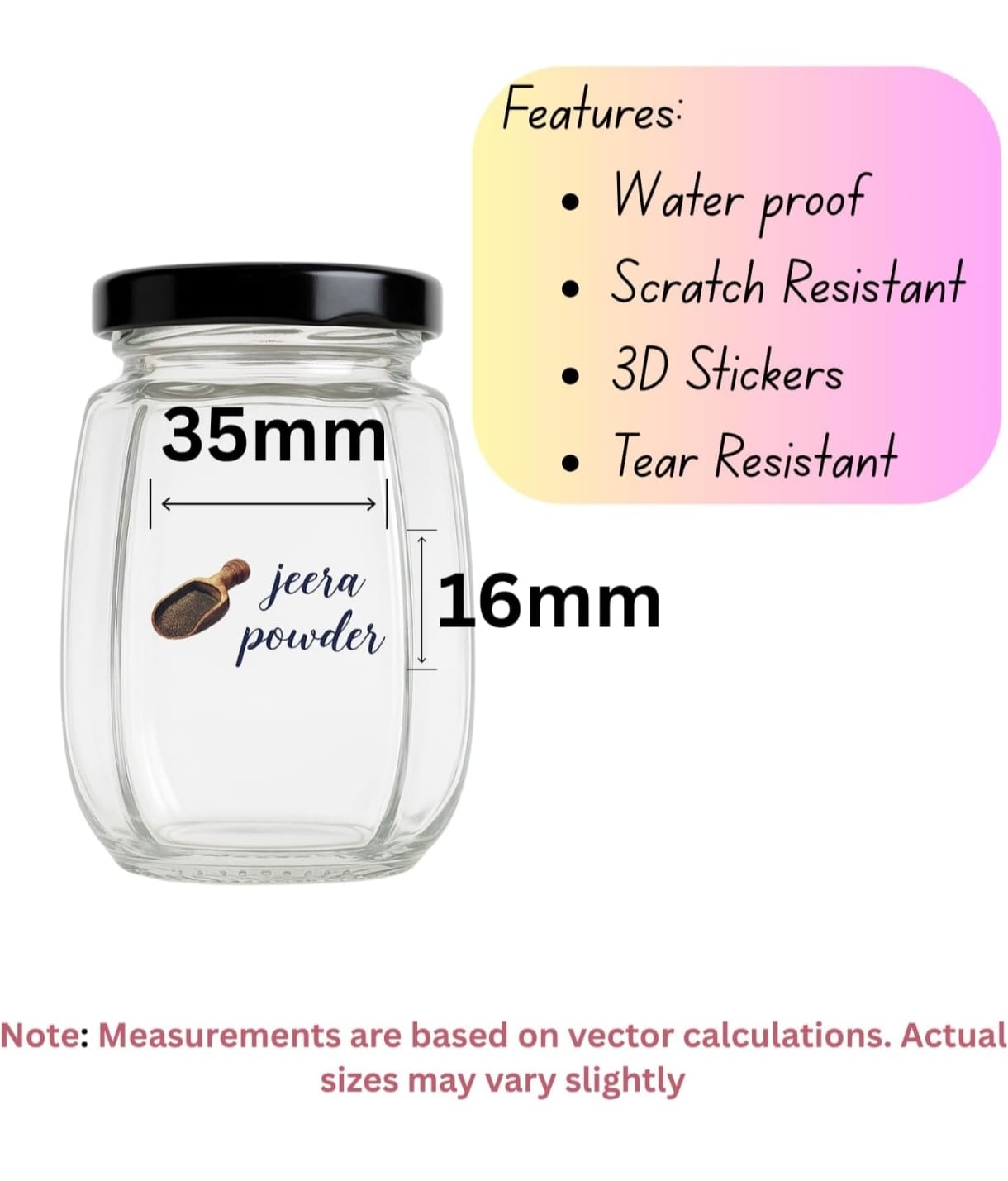 Buy premium jar stickers for kitchen storage – waterproof, durable, and easy-to-read labels for masala jars, spice containers, pulses, and cereals. Keep your pantry organized in style!