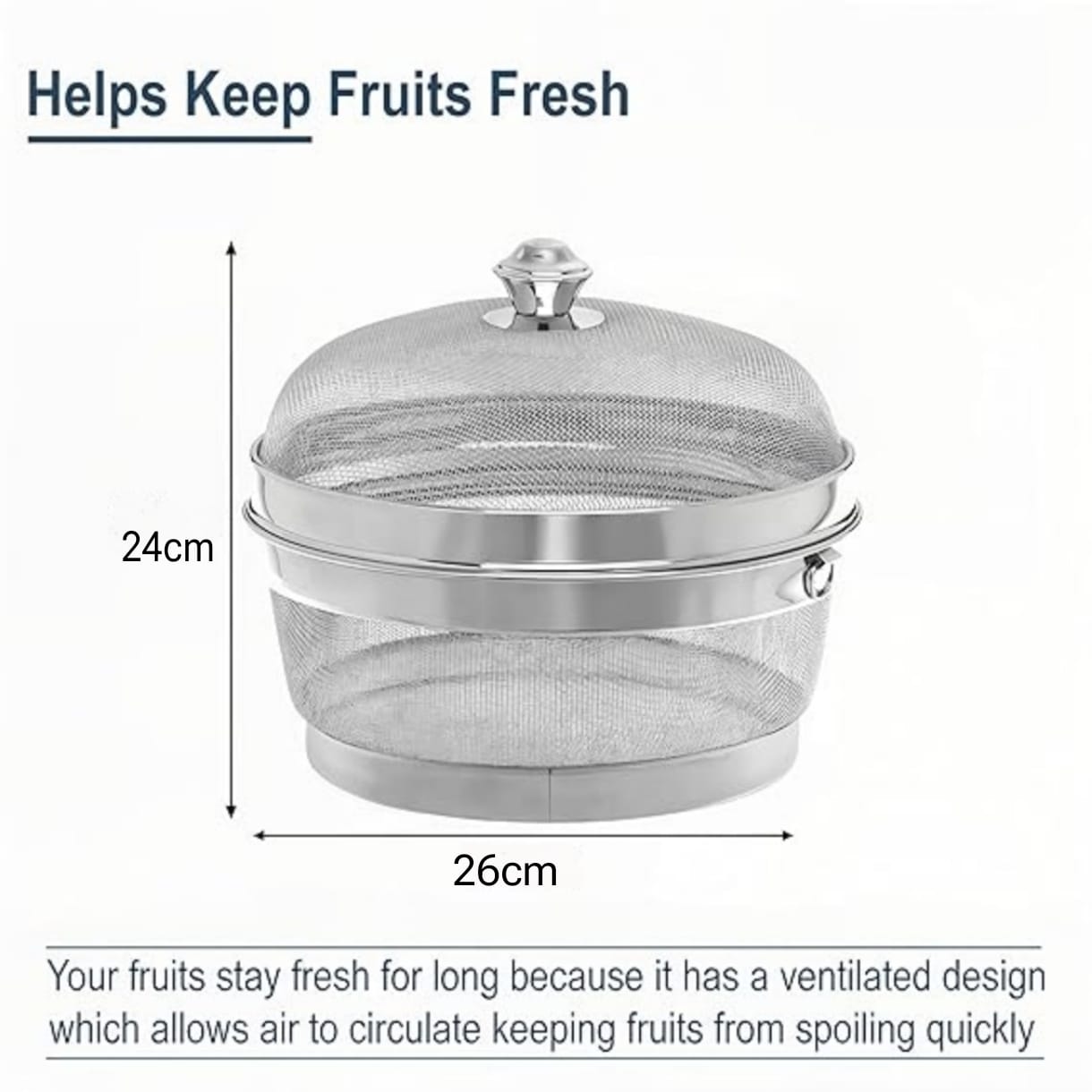 FRUIT BASKET STAINLESS STEEL - MEDIUM