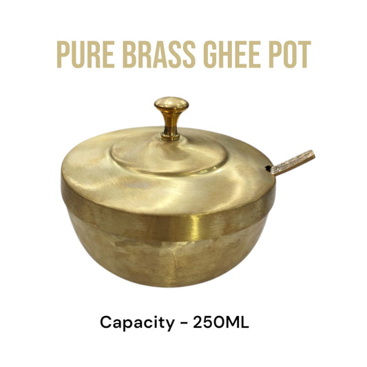 GHEE POT PURE BRASS HAMMERED - 250ML