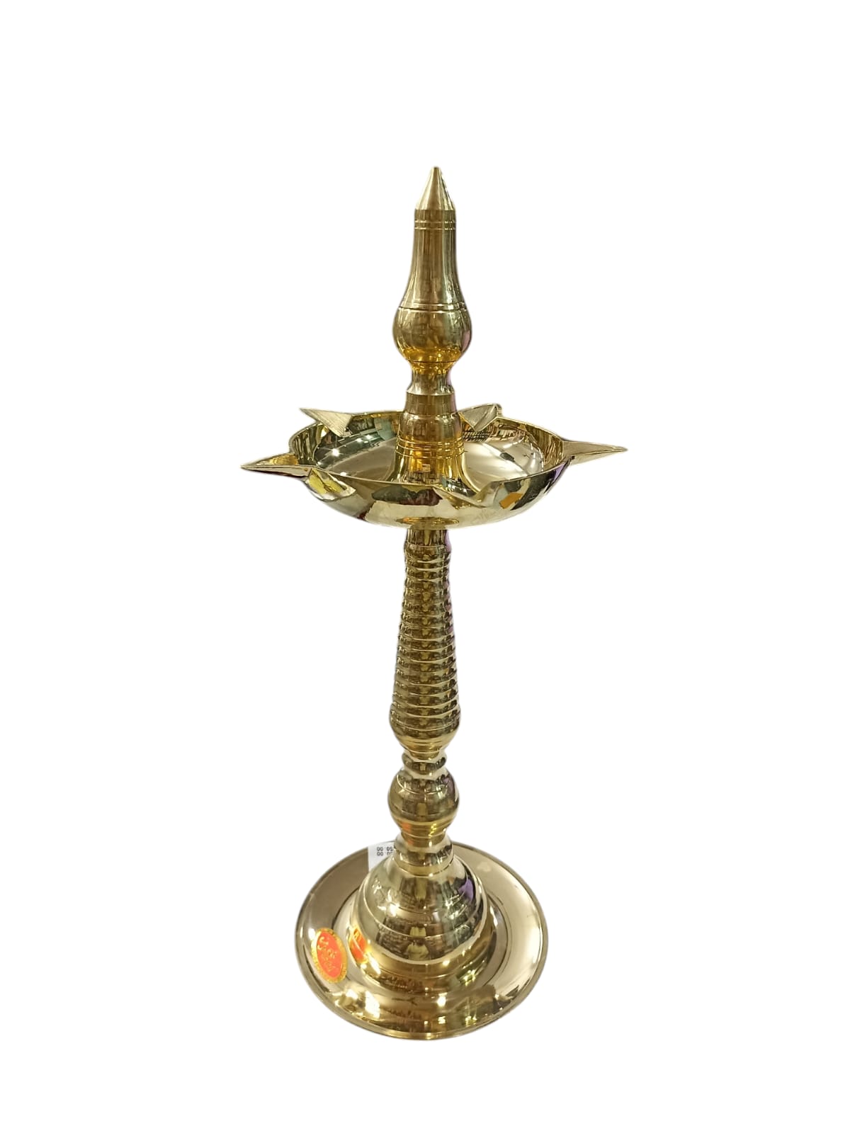 Brass Kerala Fancy Deepa Kamba Lamp – Traditional Brass Oil Lamp for Pooja, Home Decor, and Festivals (Set of 2, 16" Height, 6.5" Width, Size 13)