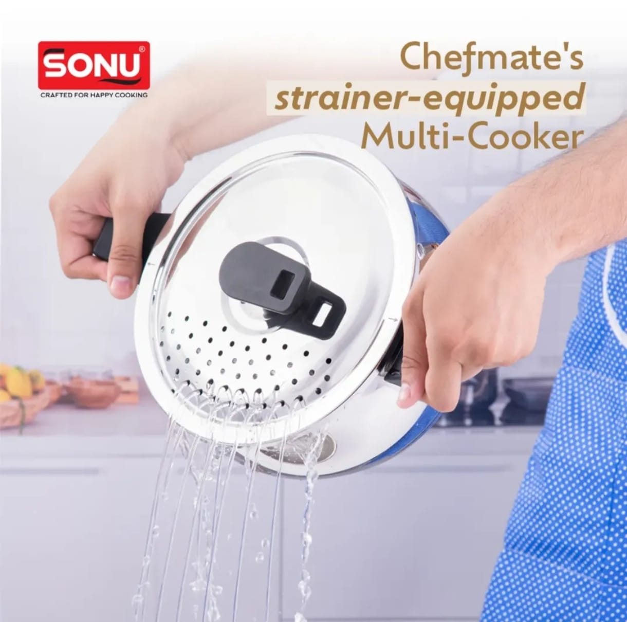 STAINLESS STEEL COOKER - MULTI COOKER - CHEF MATE TRIPLY BASE - 5.4 LTR