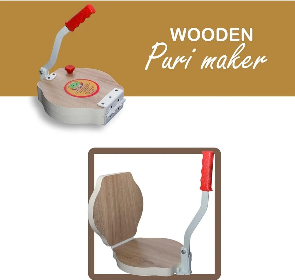 Wooden Roti Maker Press – Traditional Chapati & Puri Press for Cooking