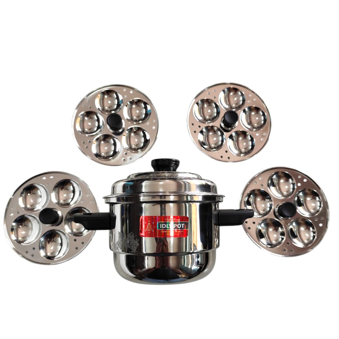 Mini Idly Pot – 20 Mini Idlis Maker | Stainless Steel Mini Idli Cooker with 4 Plates