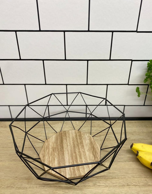 FRUIT BASKET BLACK METAL